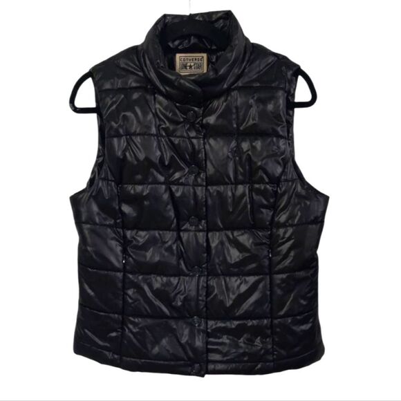 Converse Black Puffer Vest Size S/M - Picture 1 of 10